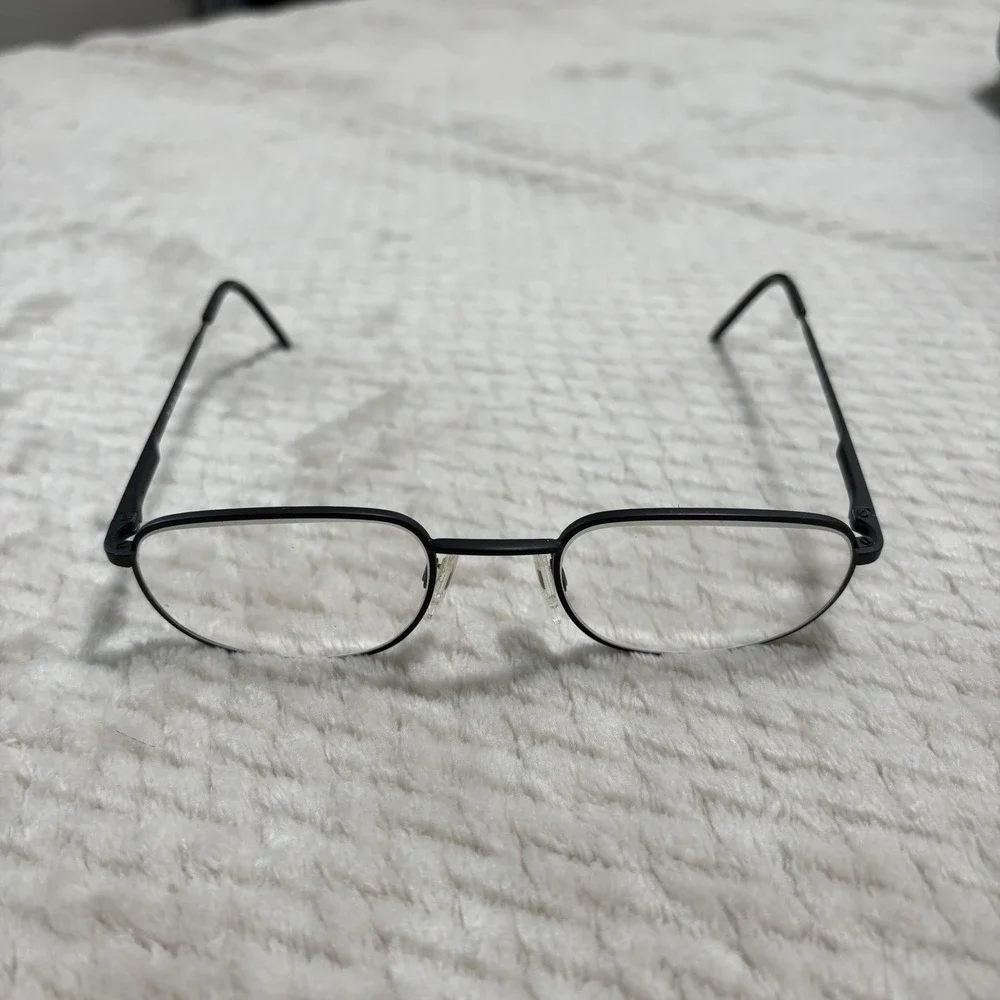 Randolph RE 350 Eyeglass Frames Men's Black Metal Oval 135MM 50/21 Frame Italy